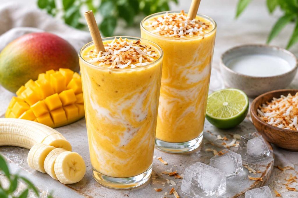 Smoothie mangue coco : recette fraîche et gourmande