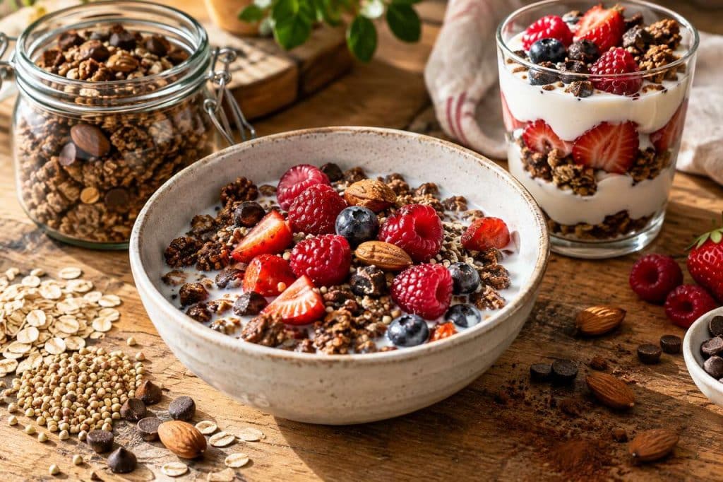 Recette de granola au sarrasin et chocolat vegan : un petit-déjeuner sain et gourmand
