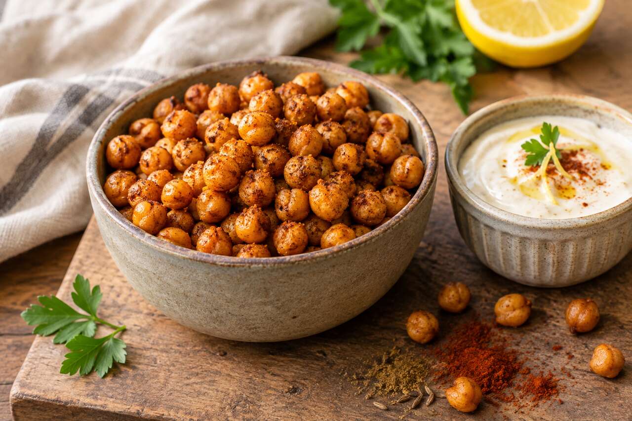 Pois chiches rôtis aux épices : recette vegan savoureuse