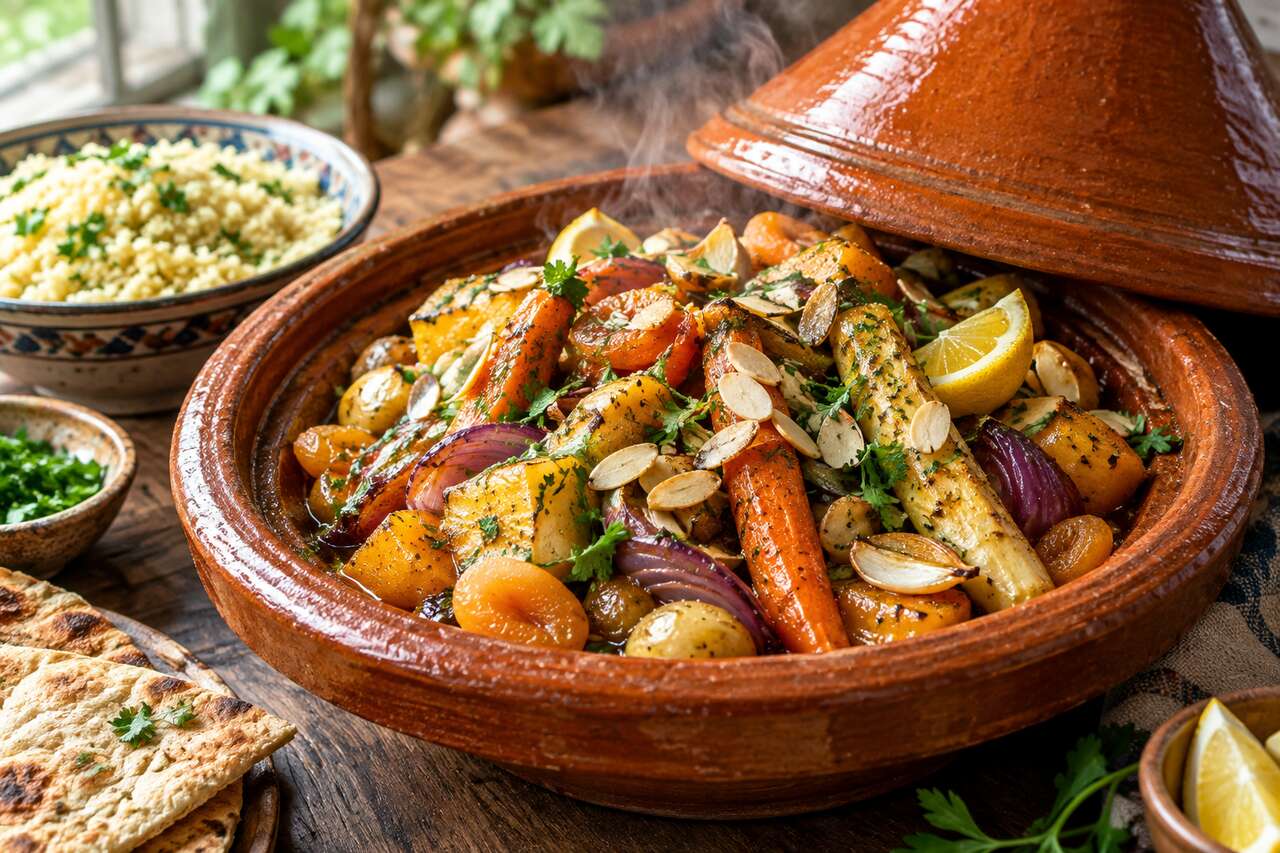 Légumes rôtis façon tajine vegan : recette savoureuse