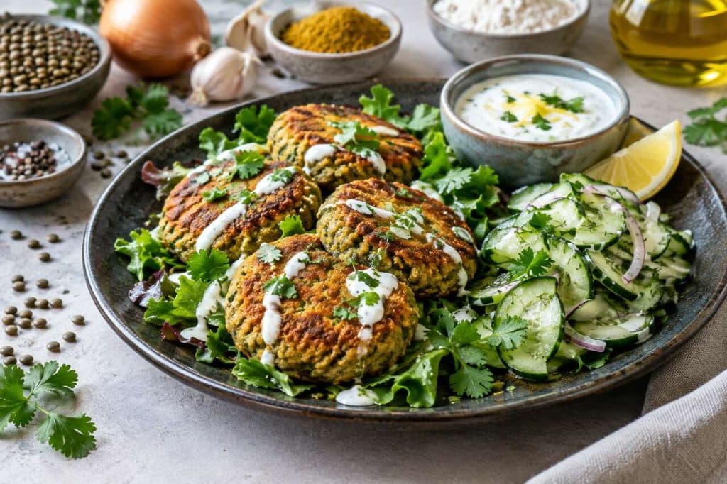 Recette de croquettes de lentilles vertes au curry