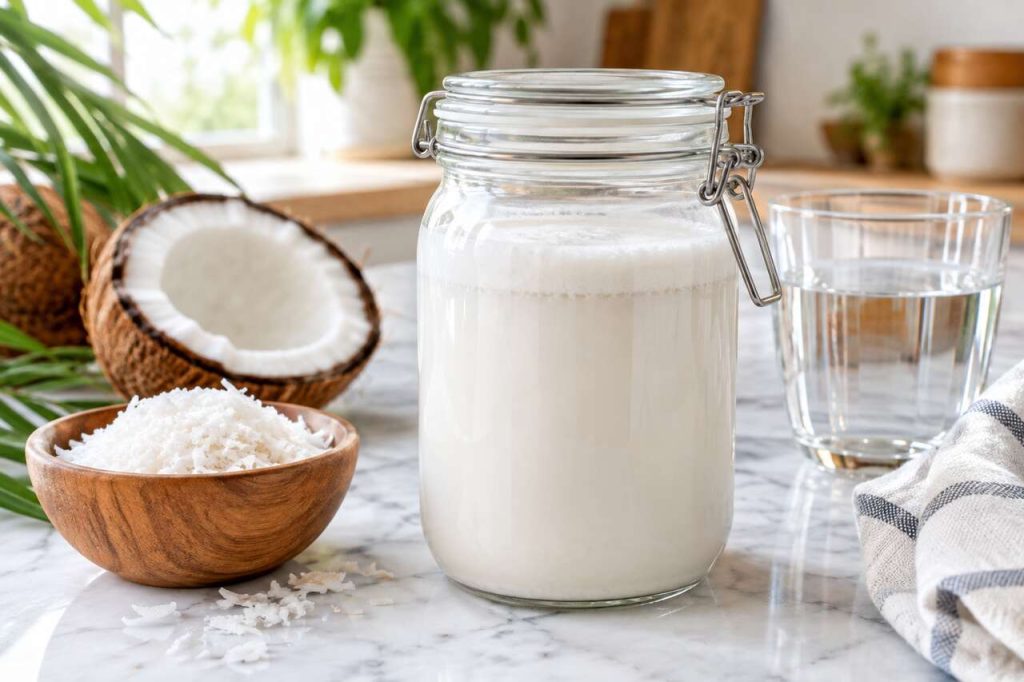 Recette rapide de lait de coco maison