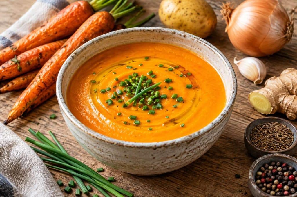 Velouté de carottes rôties vegan : la recette savoureuse