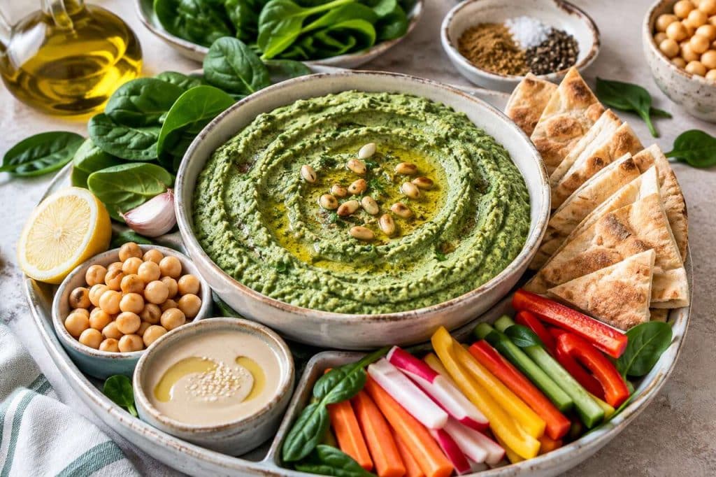 Recette de houmous aux épinards : l'apéritif sain et délicieux